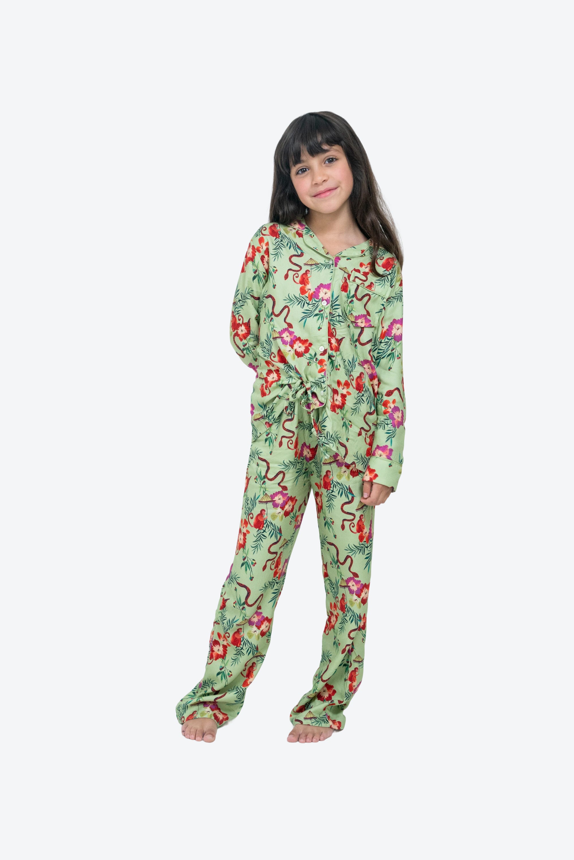 Pijama infantil girasol Monos y paraguas W25