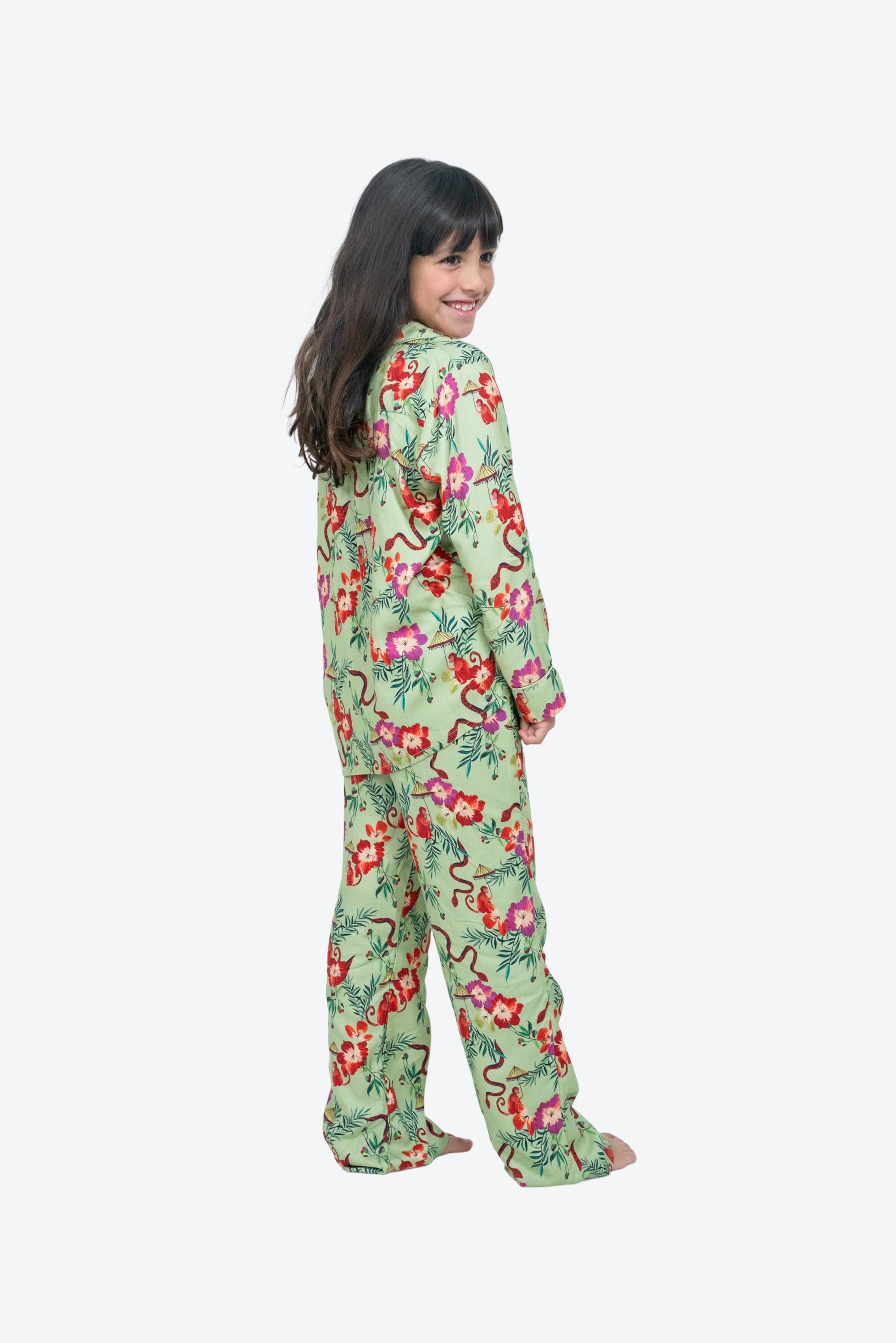 Pijama infantil girasol Monos y paraguas W25