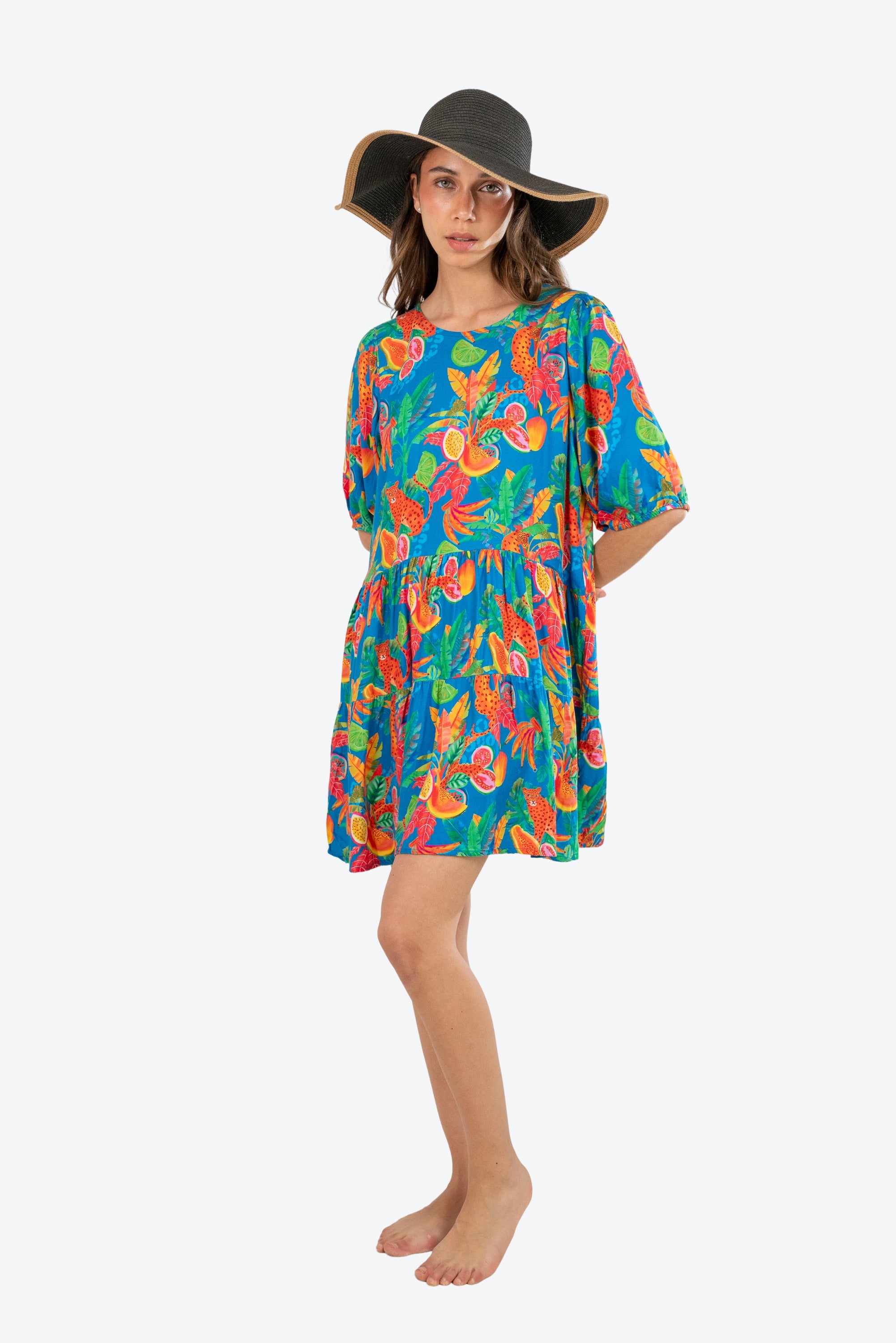 Vestido Cala Leopardo Azul S26