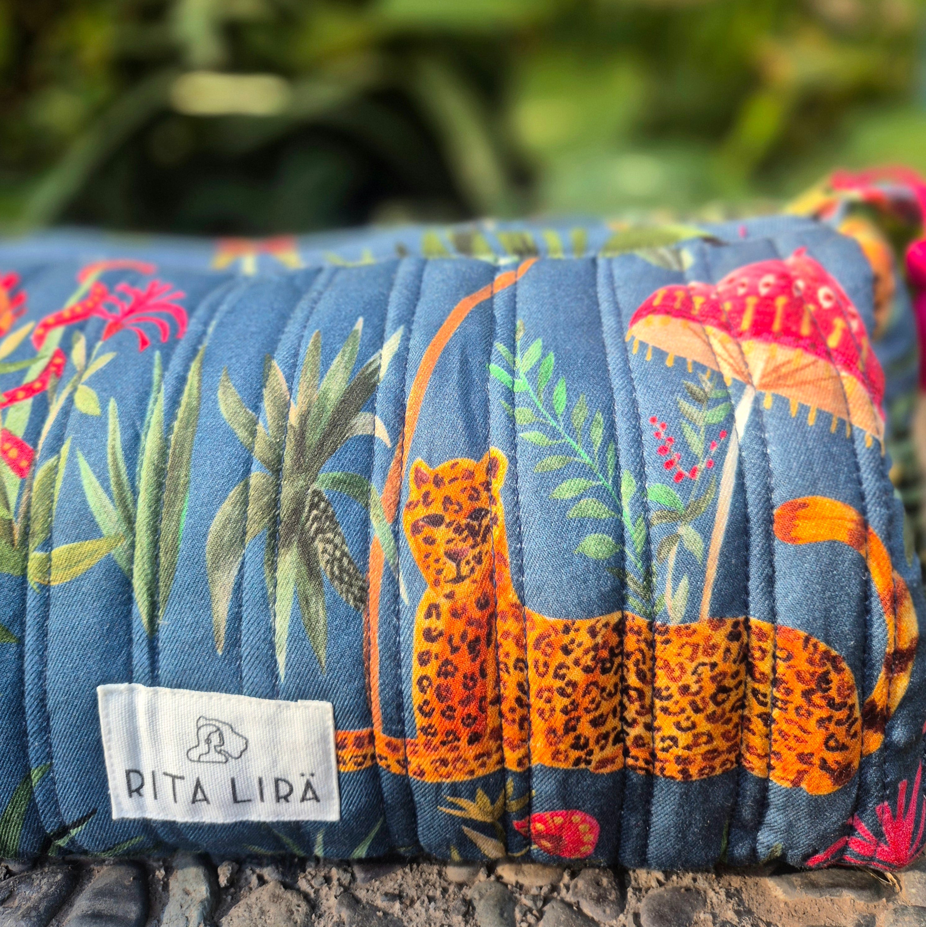 Cosmetiquero Ficus Leopardo Paraguas azul S26