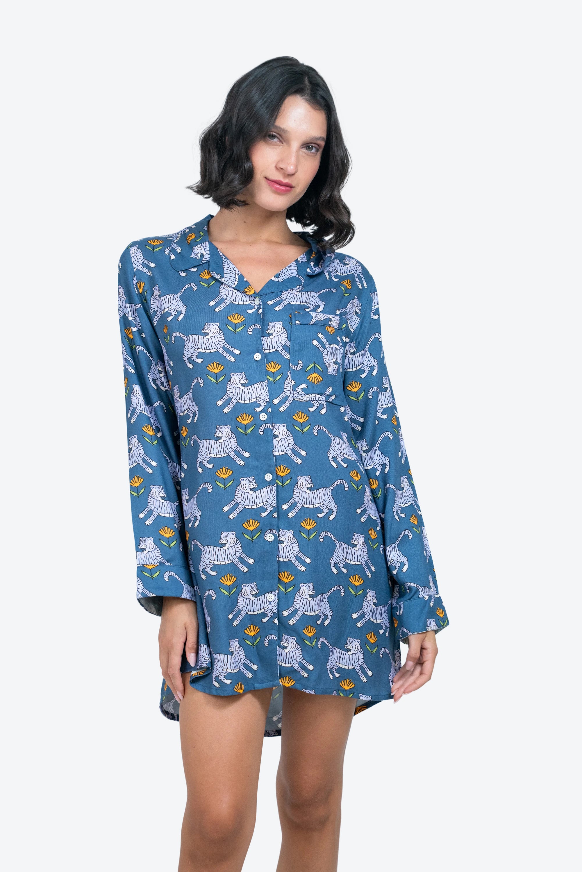 Camisa de dormir Amapola Flores y tigres W25