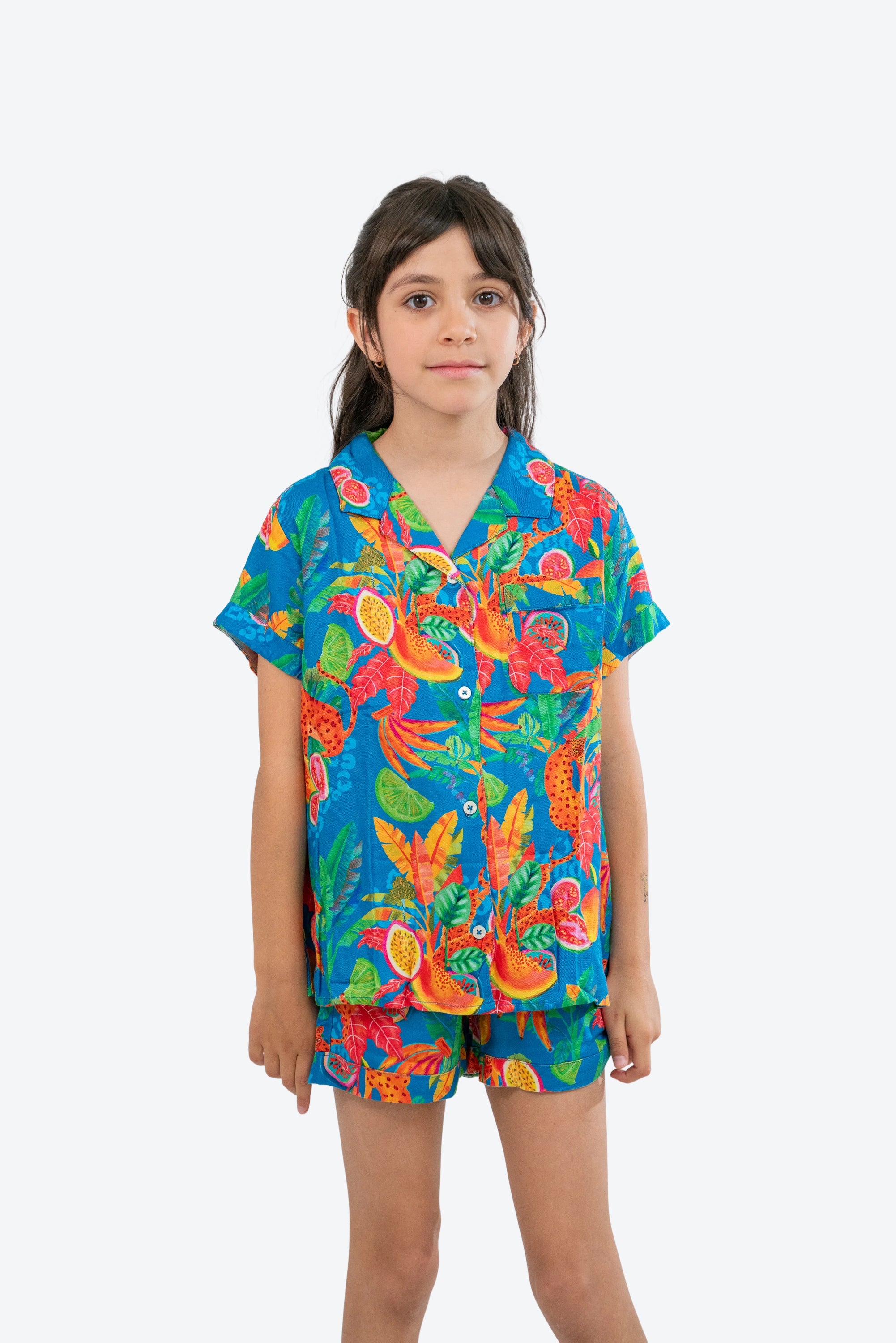 Pijama infantil Jazmin Leopardo Azul S26