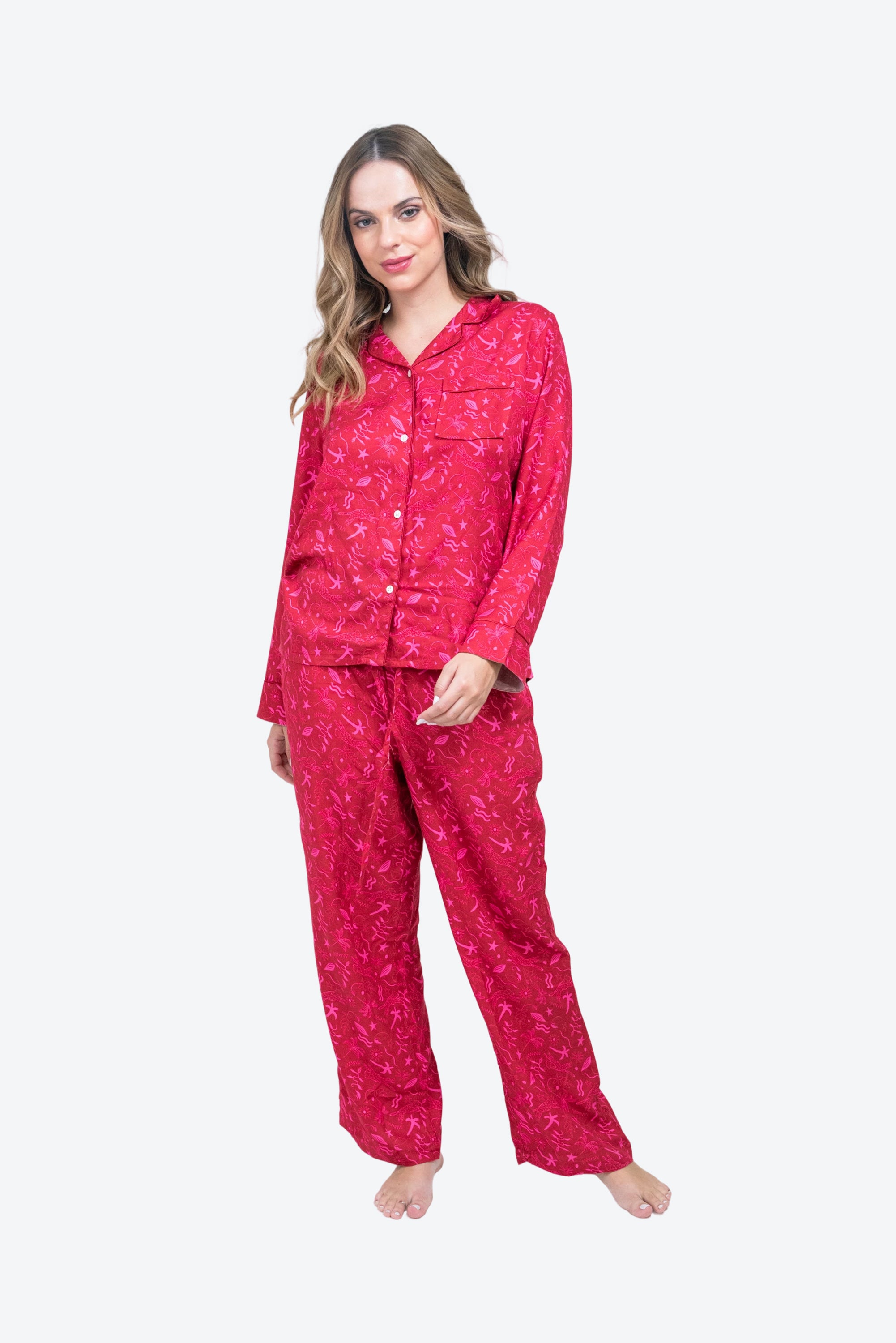 Pijama Violeta Burdeo rosado W25