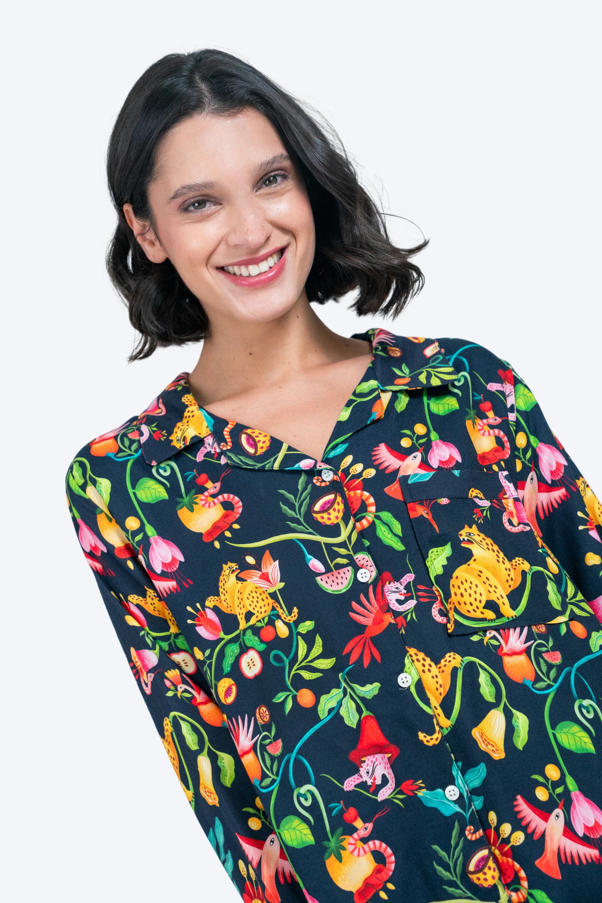 Camisa de dormir Amapola Leopardo by Pepa Espinoza W25