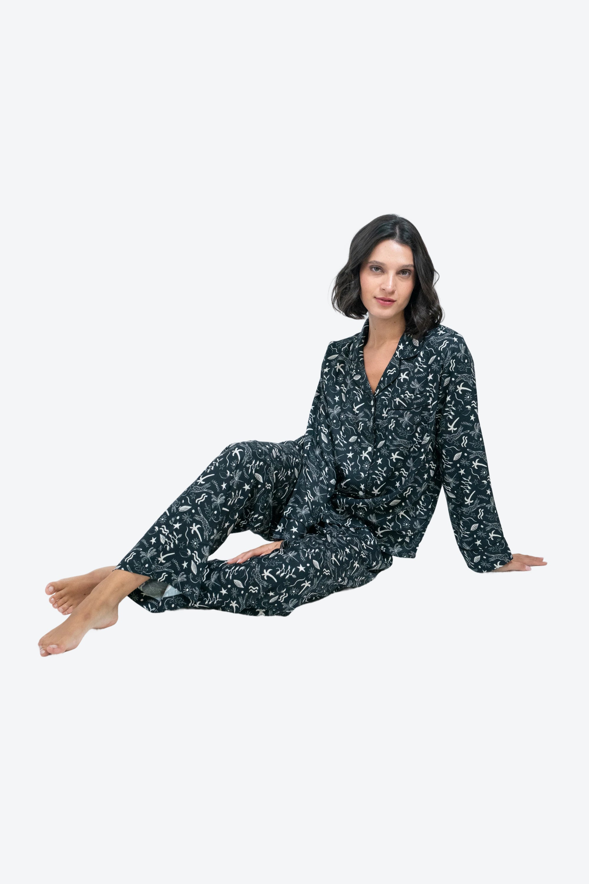 Pijama Violeta Blanco y negro W25