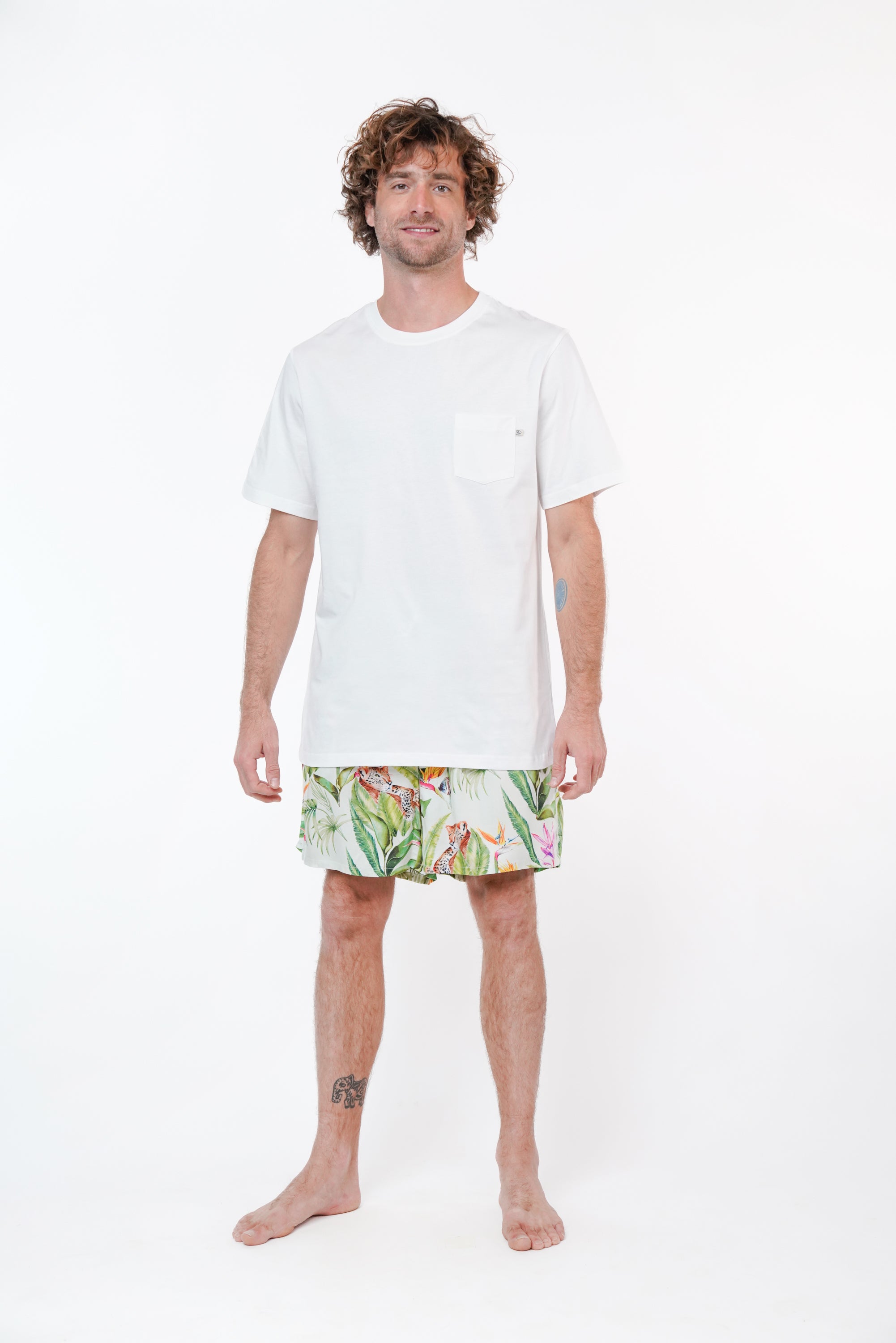 Pijama hombre protea leopardo aqua S25 by Rosario Mena