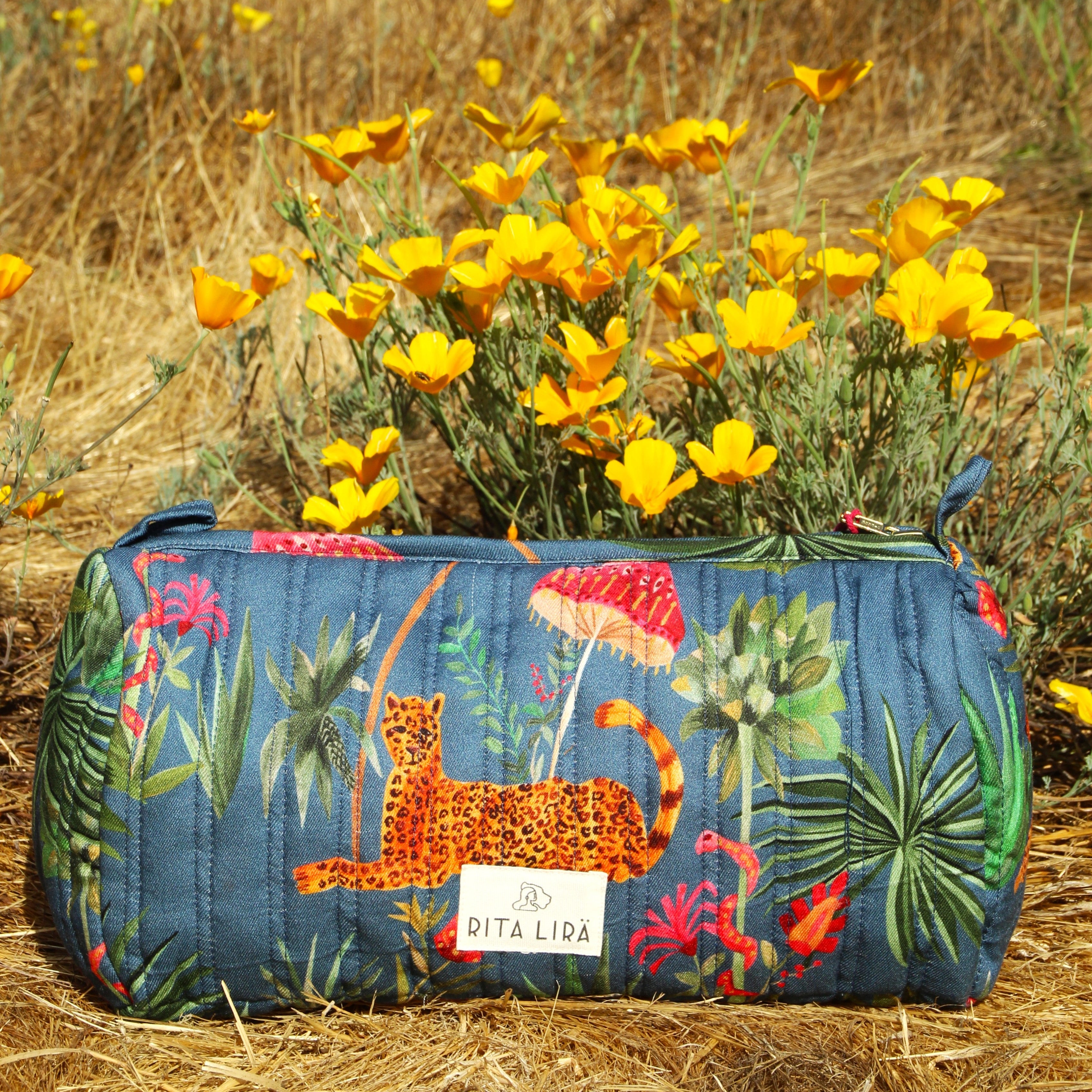 Cosmetiquero Ficus Leopardo Paraguas azul S26