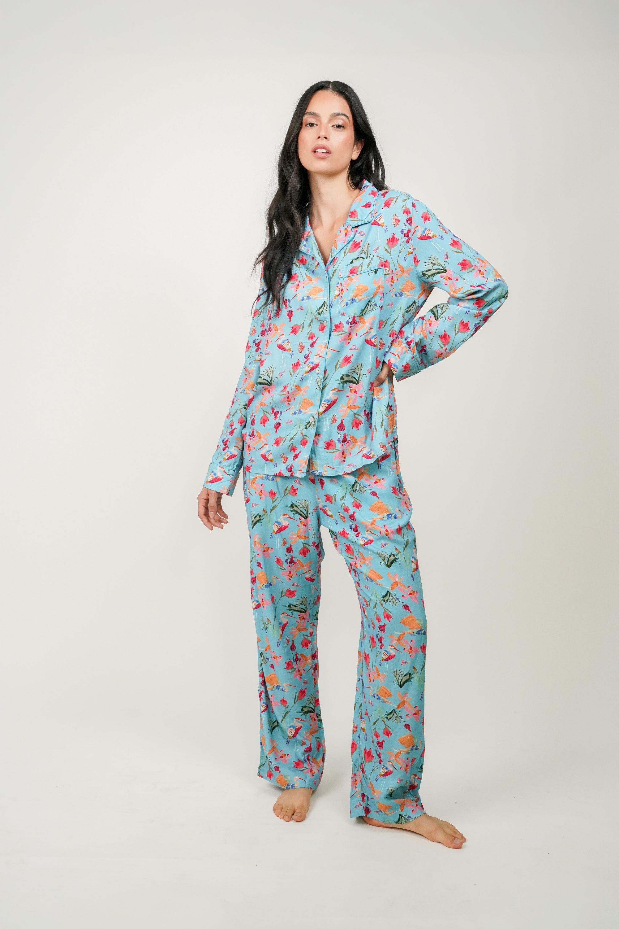 Pijama Violeta Garzas y Flores W26