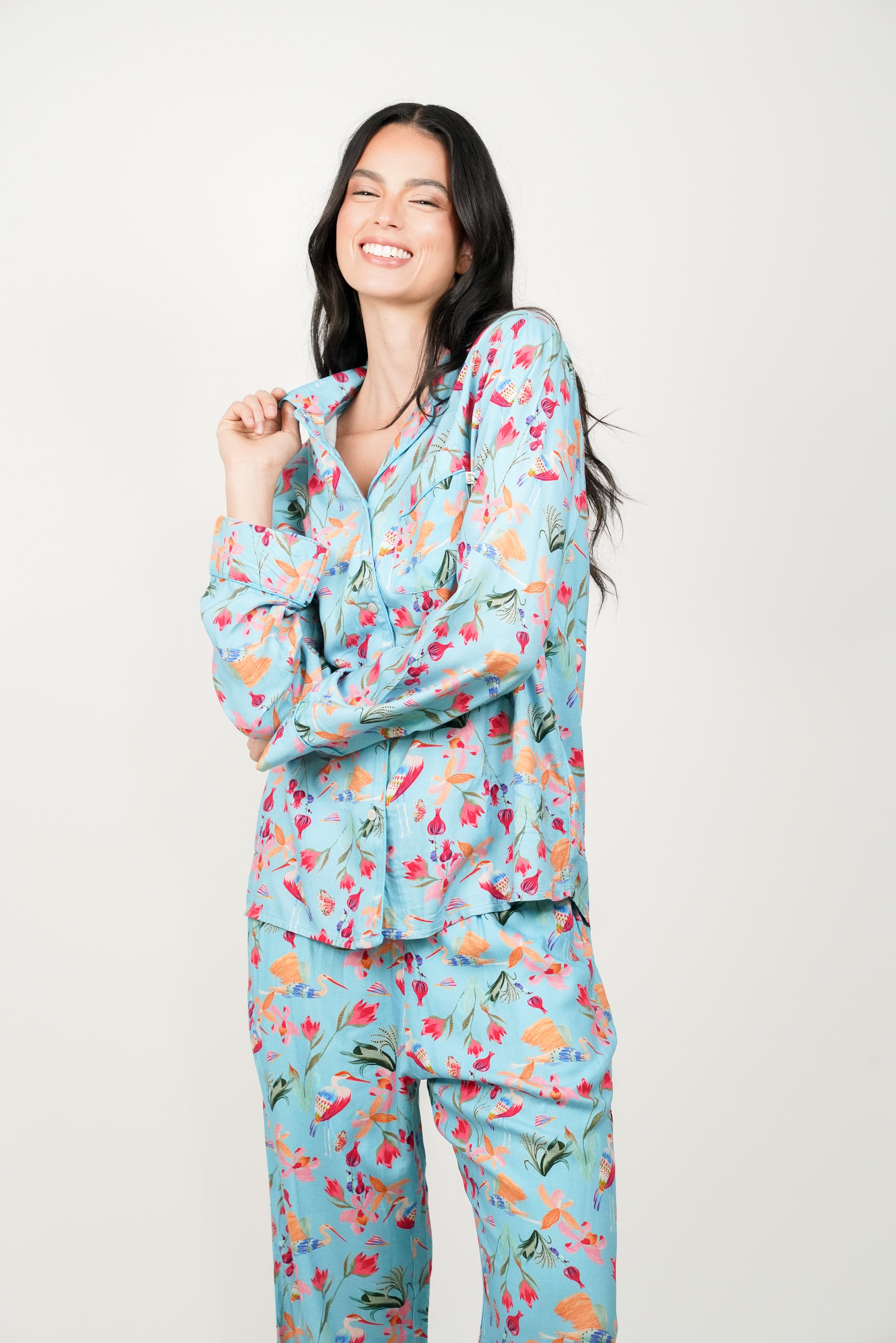 Pijama Violeta Garzas y Flores W26