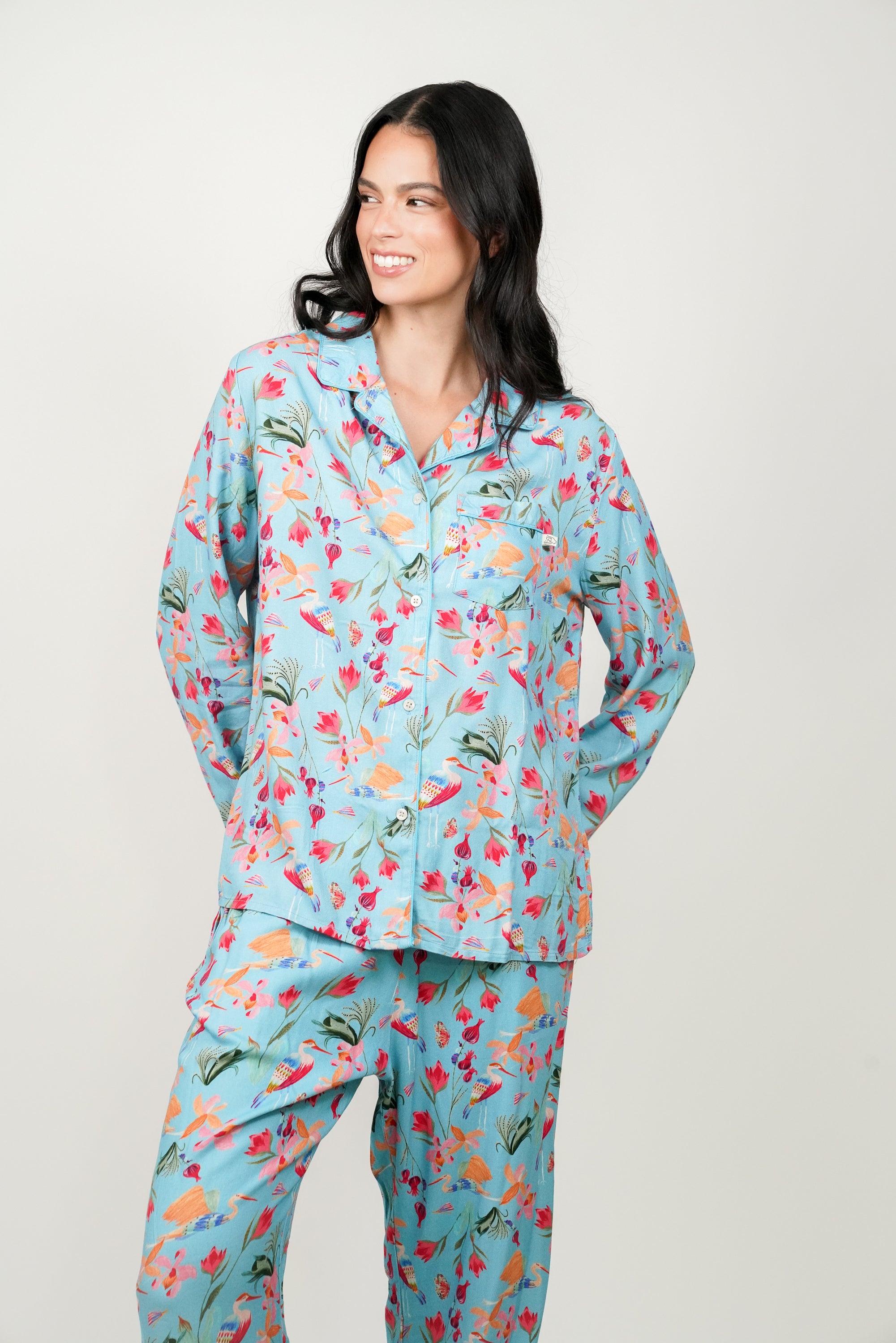 Pijama Violeta Garzas y Flores W26