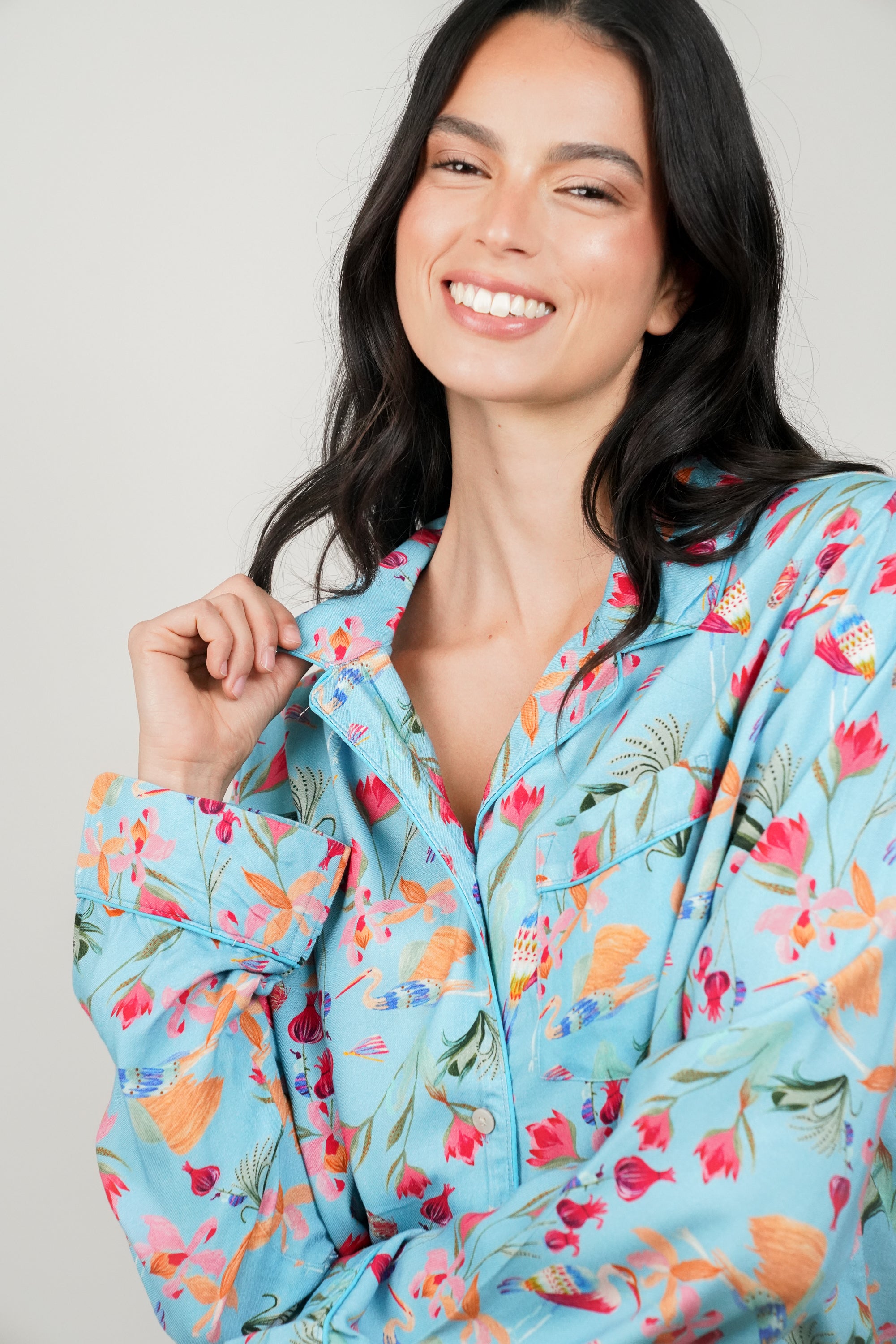 Pijama Violeta Garzas y Flores W26
