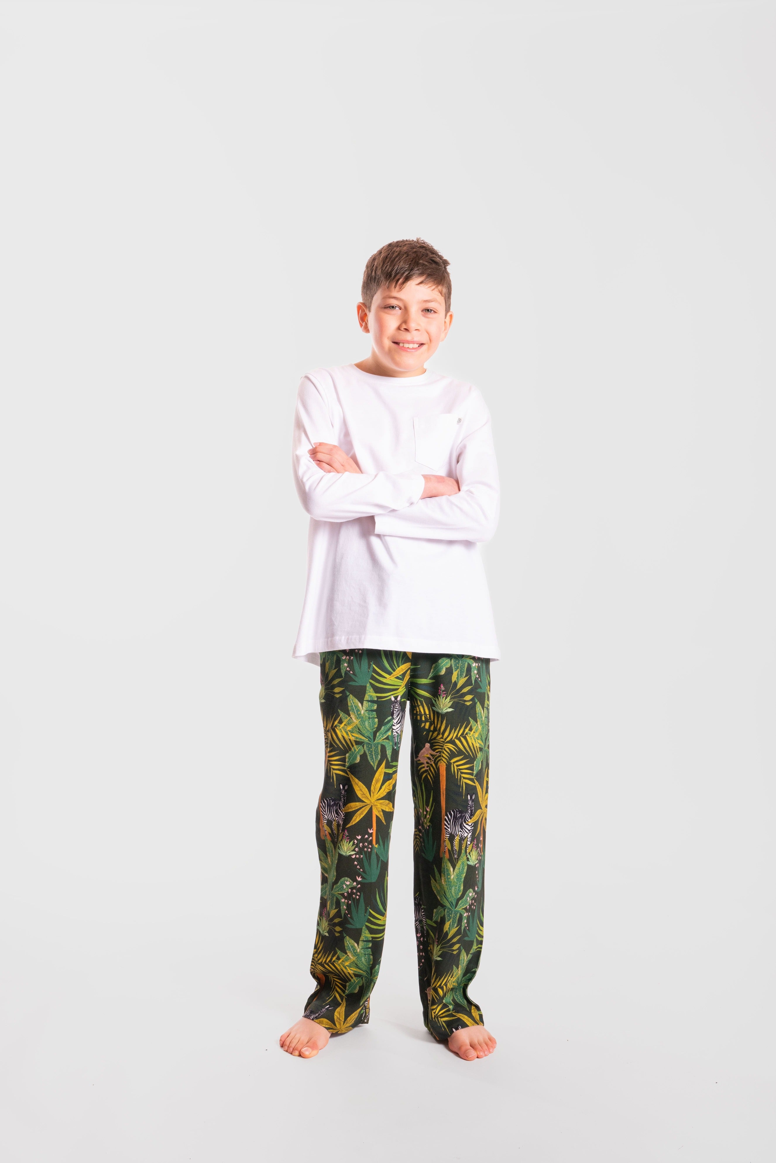 Pijama infantil orquidea jungla cebra W24