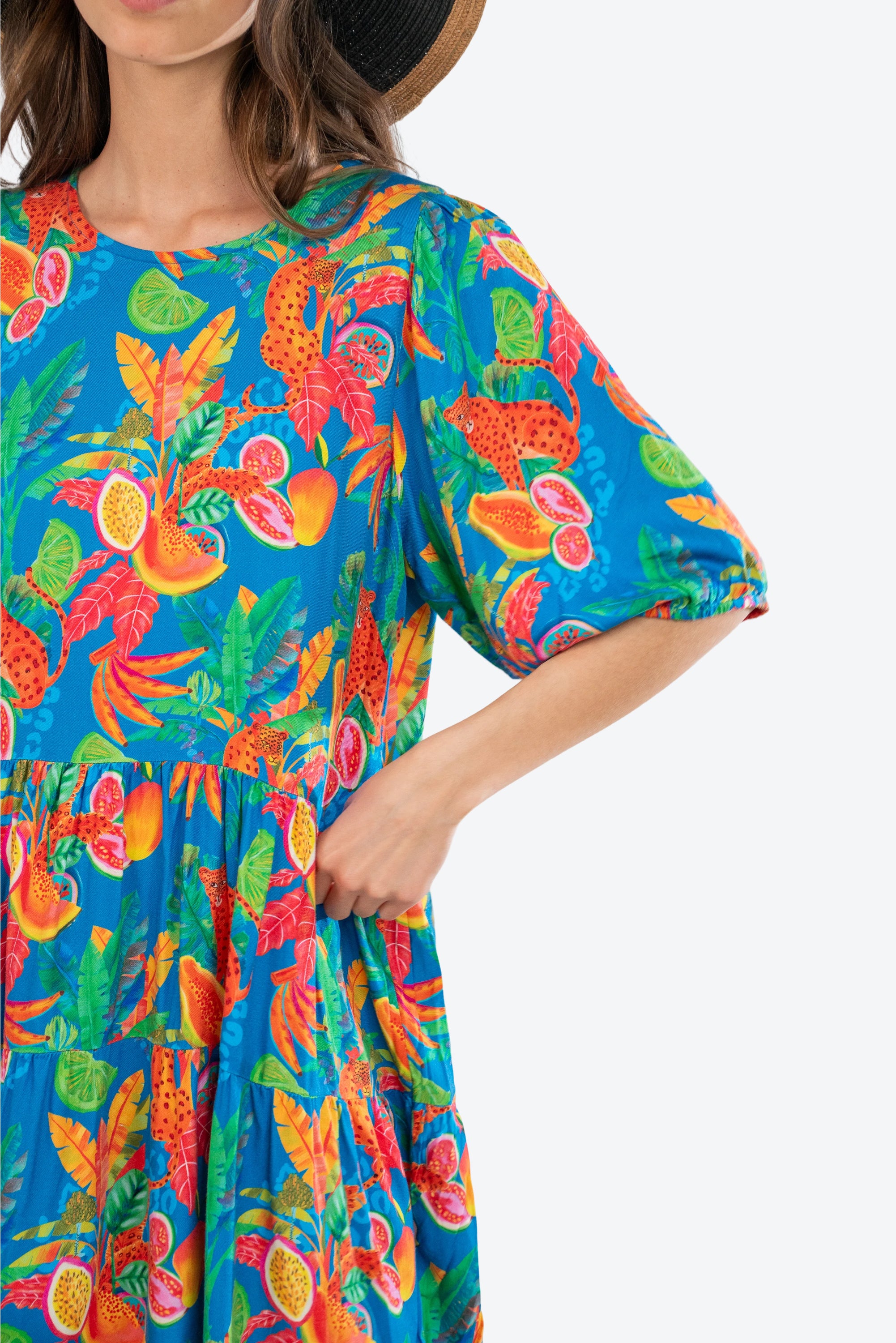 Vestido Cala Leopardo Azul S26