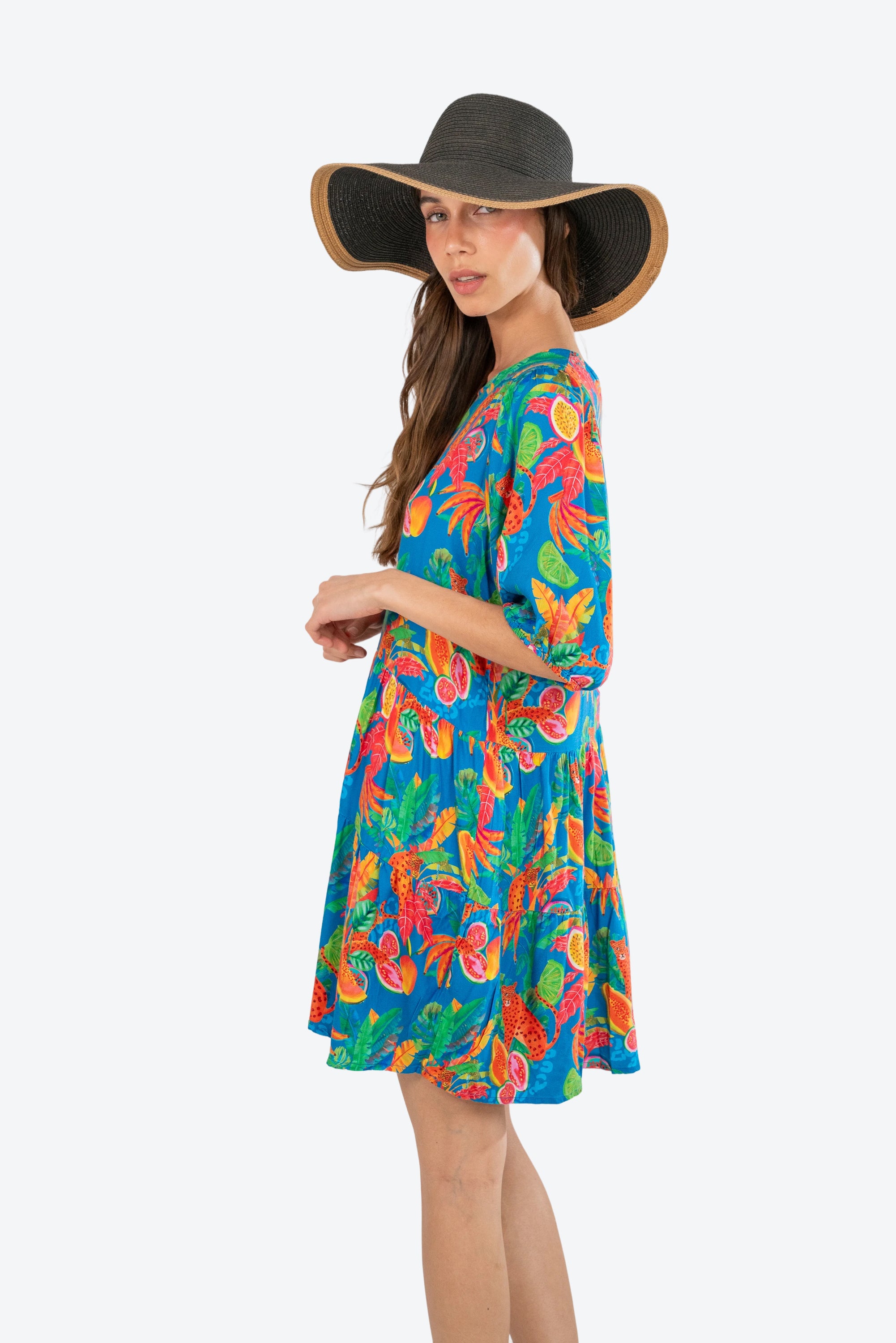 Vestido Cala Leopardo Azul S26