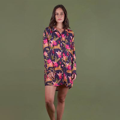Camisa de dormir Leopardo Marino