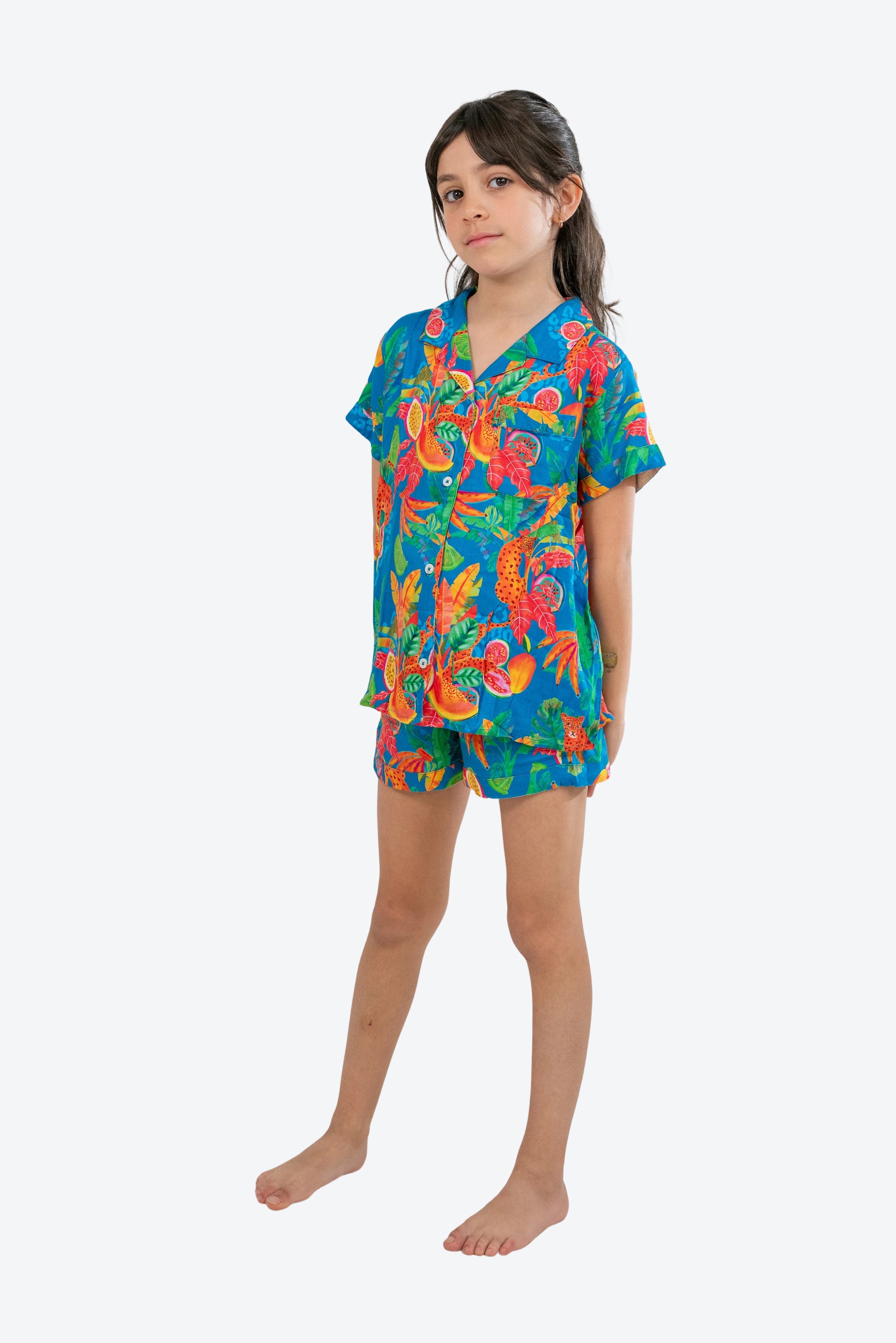 Pijama infantil Jazmin Leopardo Azul S26