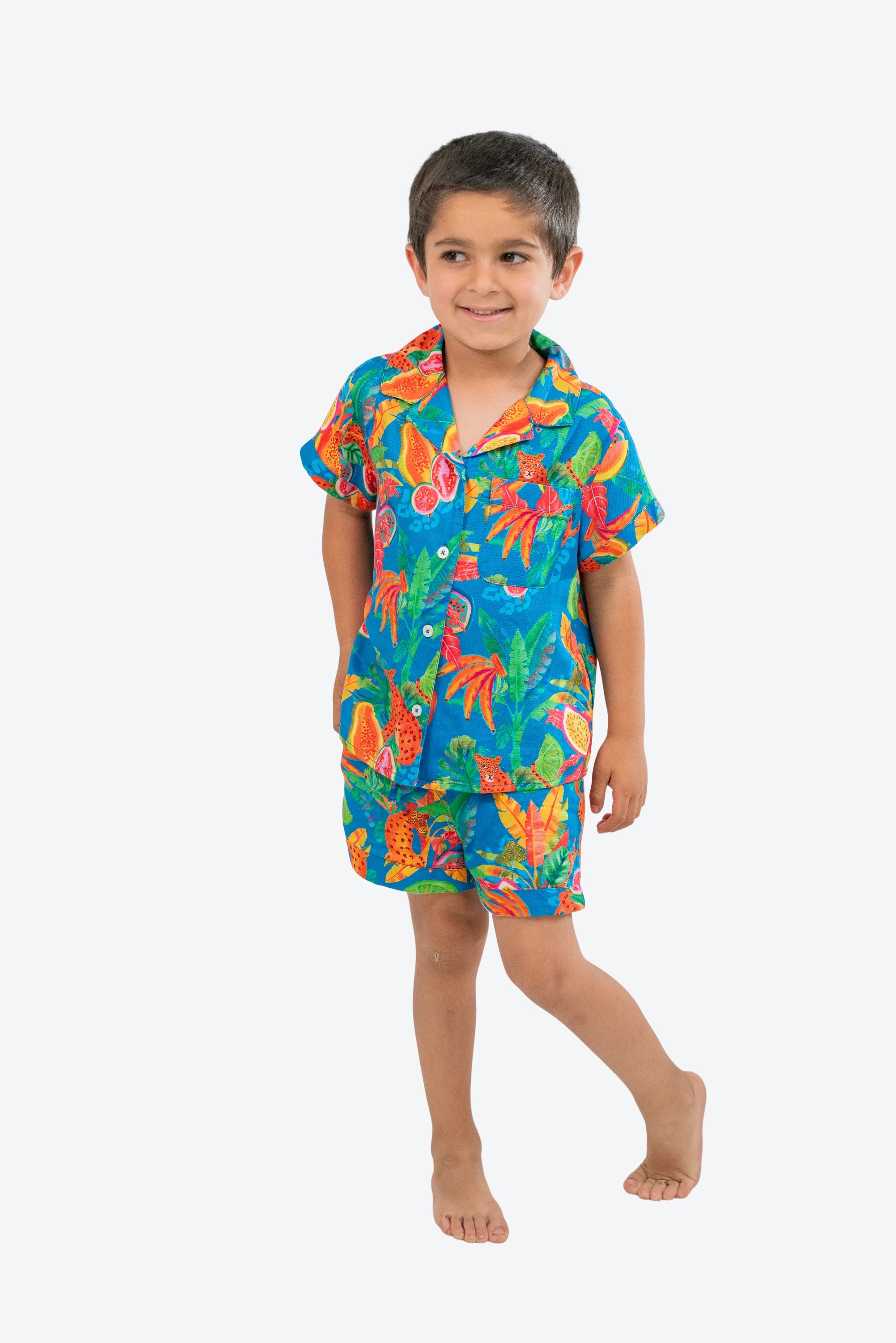Pijama infantil Jazmin Leopardo Azul S26