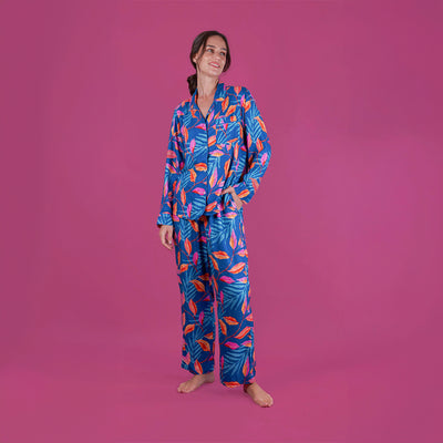 Pijama Violeta  Hojas