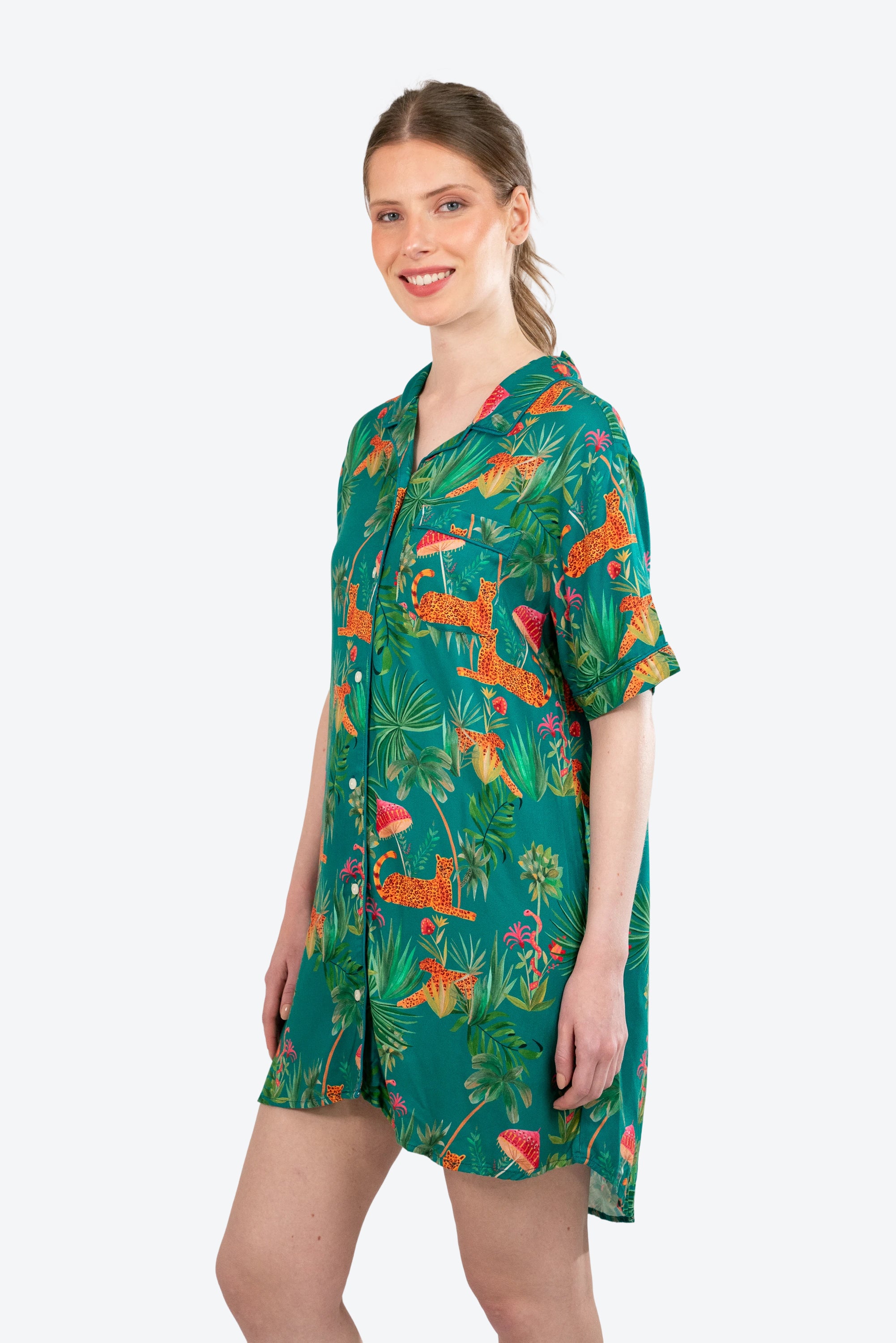 Camisa de dormir Amapola Leopardo Paraguas S26