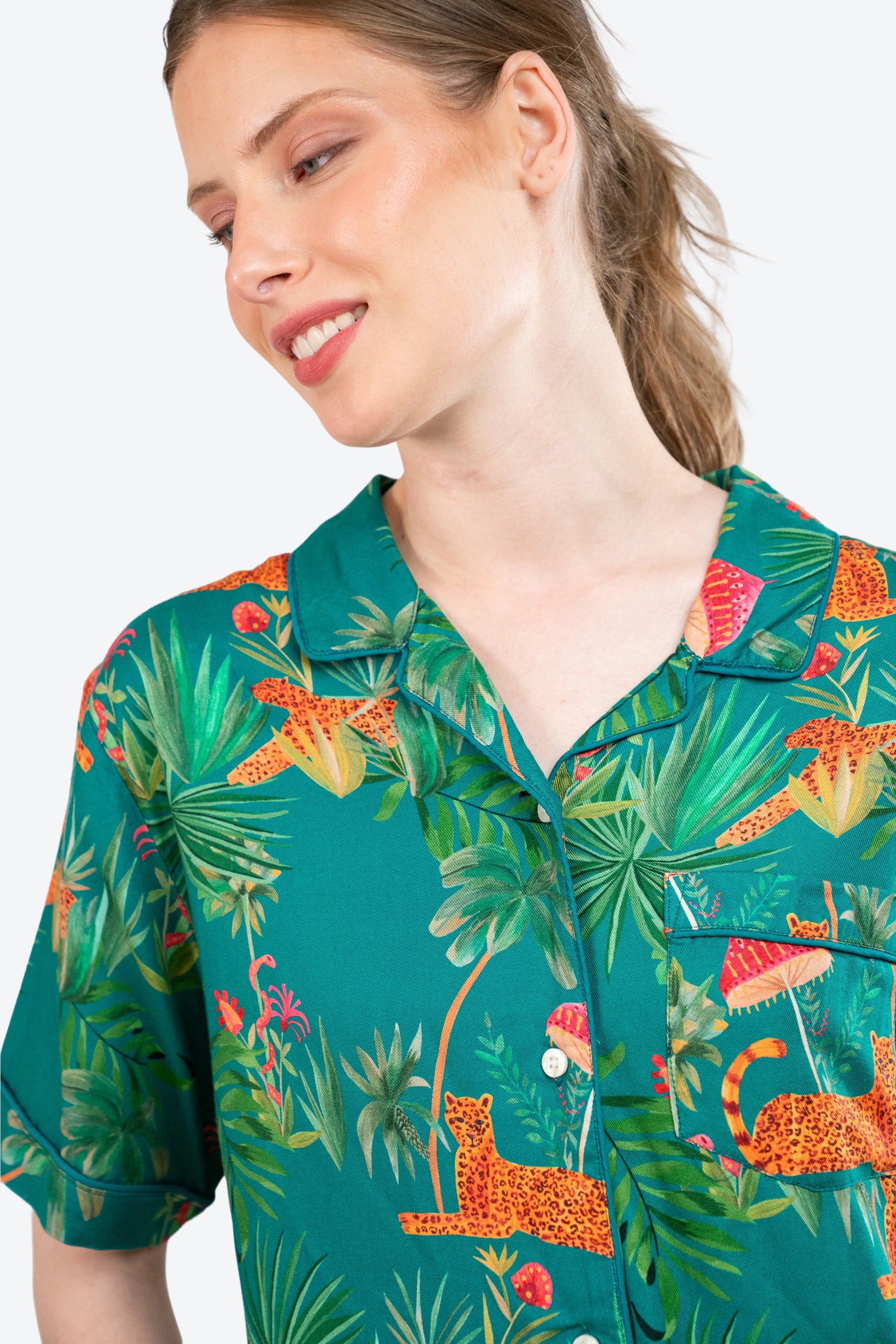 Camisa de dormir Amapola Leopardo Paraguas S26