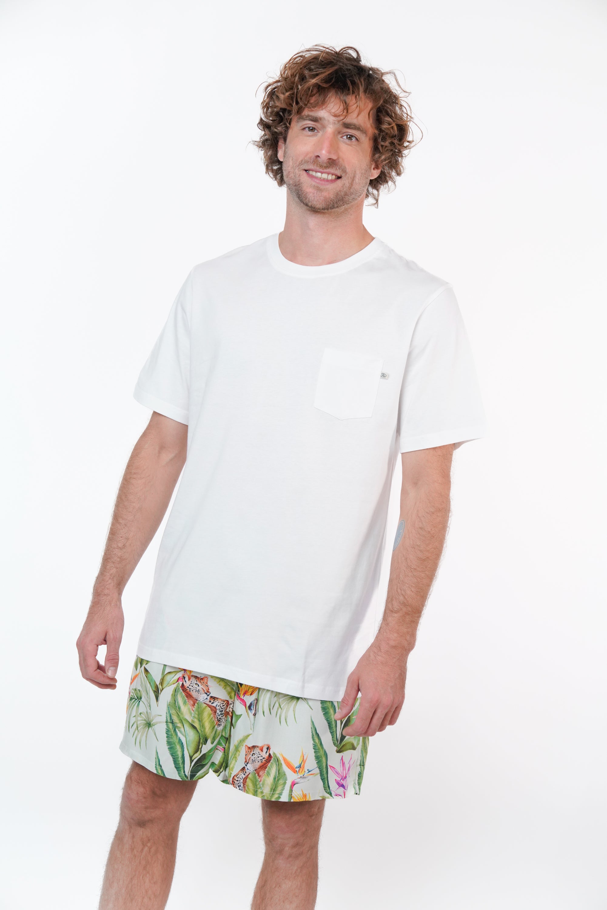 Pijama hombre protea leopardo aqua S25 by Rosario Mena