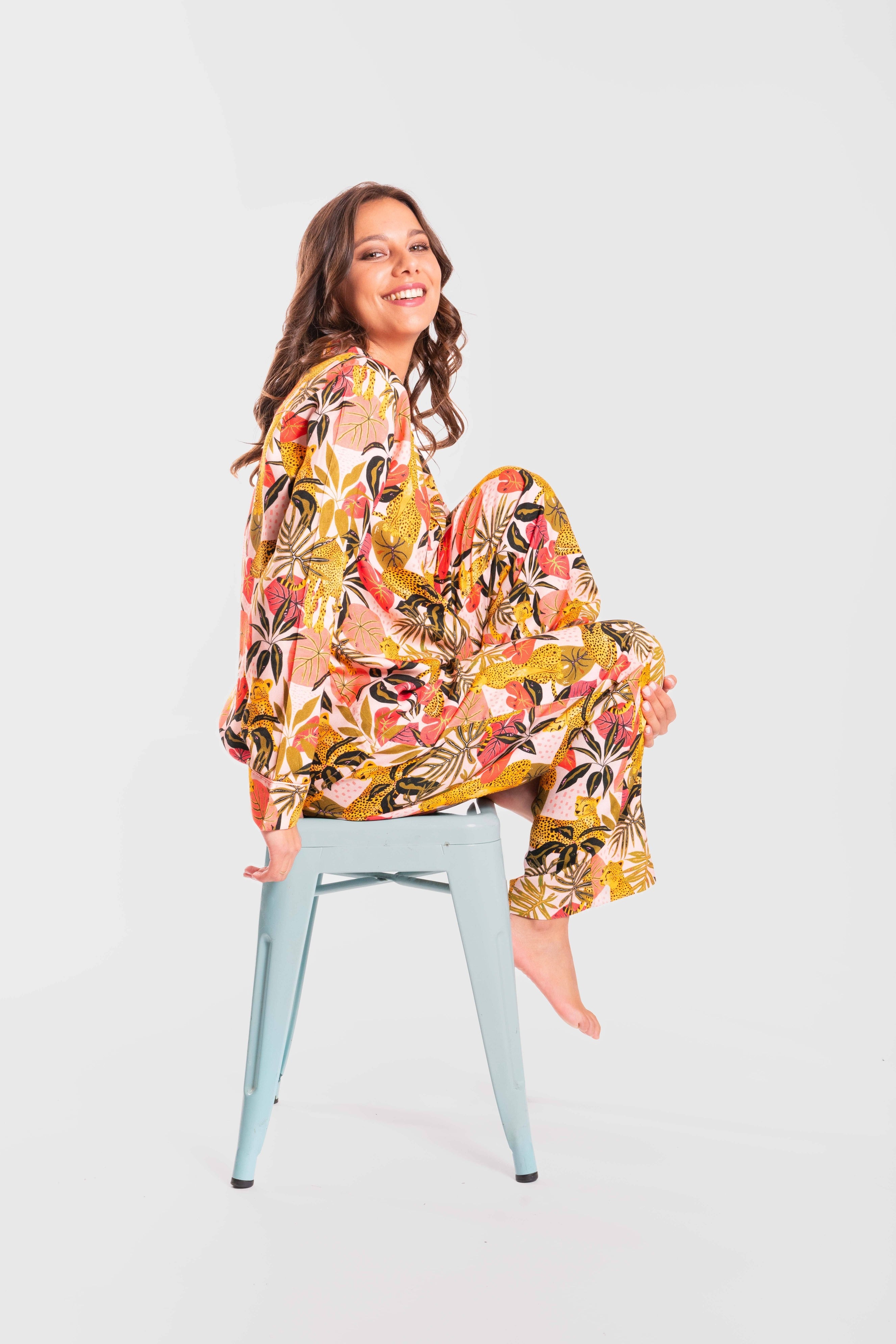 Pijama violeta chita rosado W24